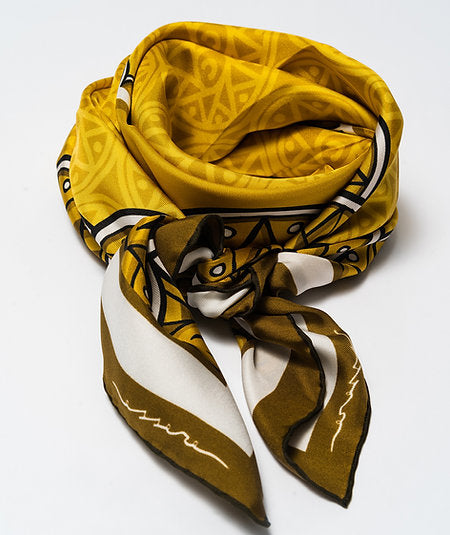 Silk scarf 'Carte'- Denari line