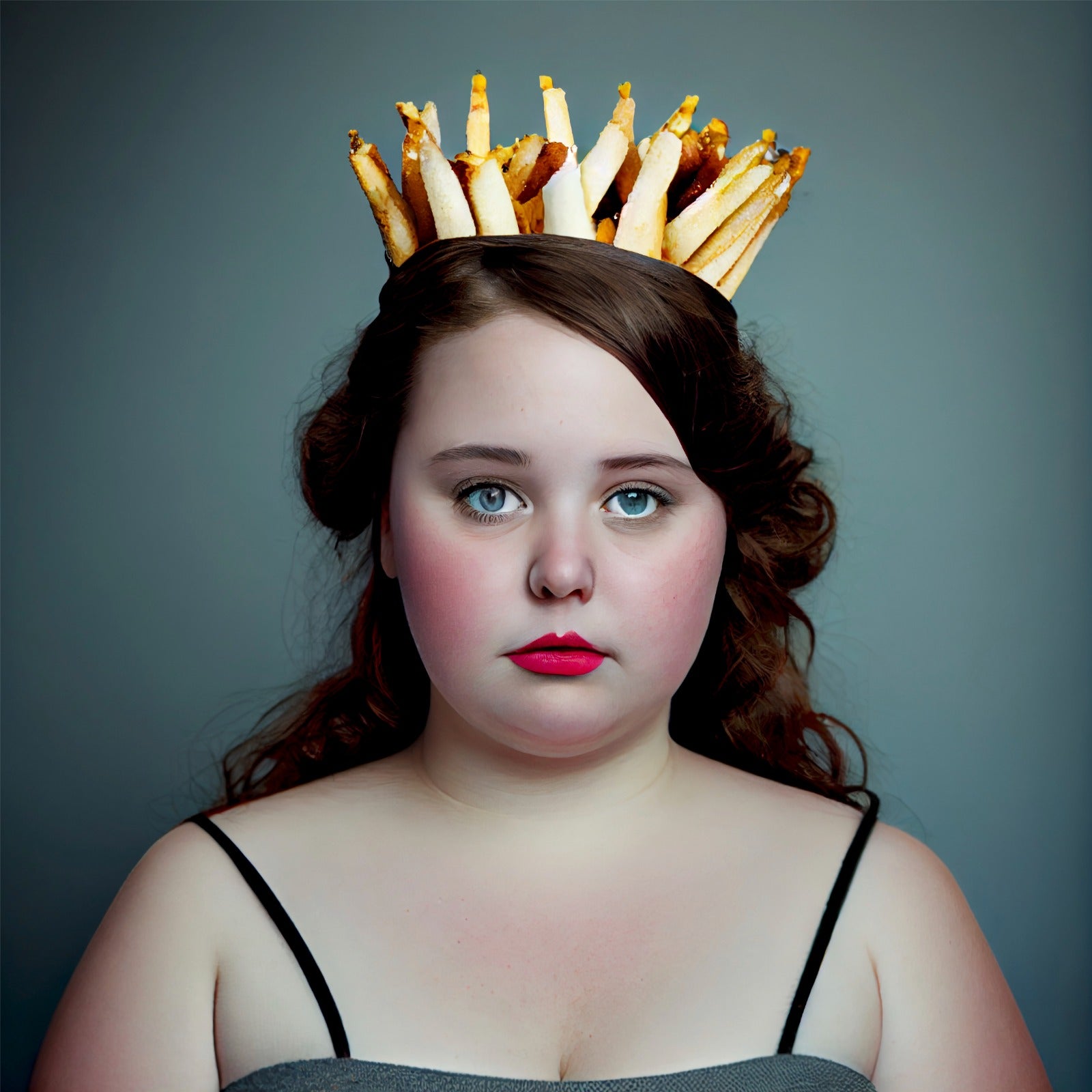 Painting 'The French Fries Queen'