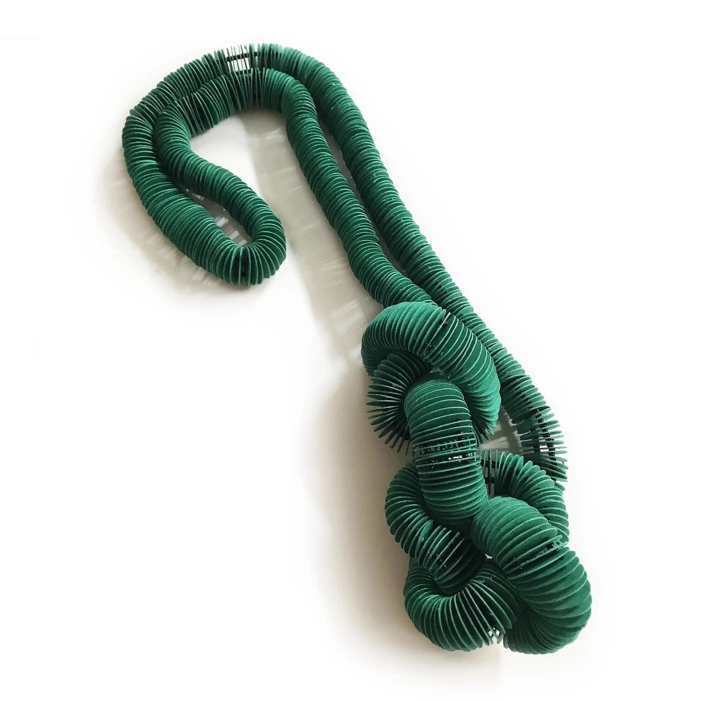 Long 3 knot necklace - green