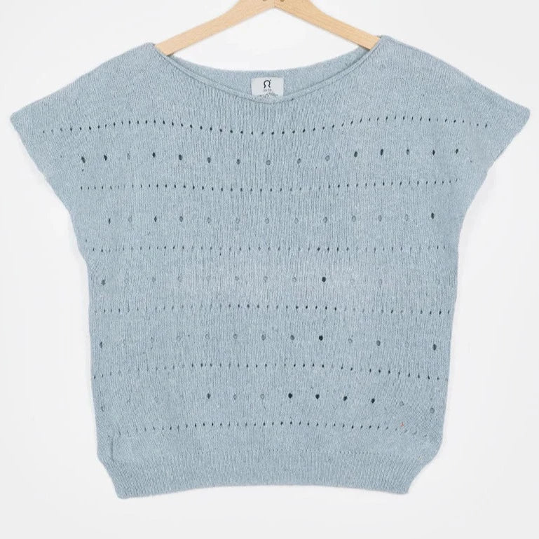 Mediterranean blue cotton sweater