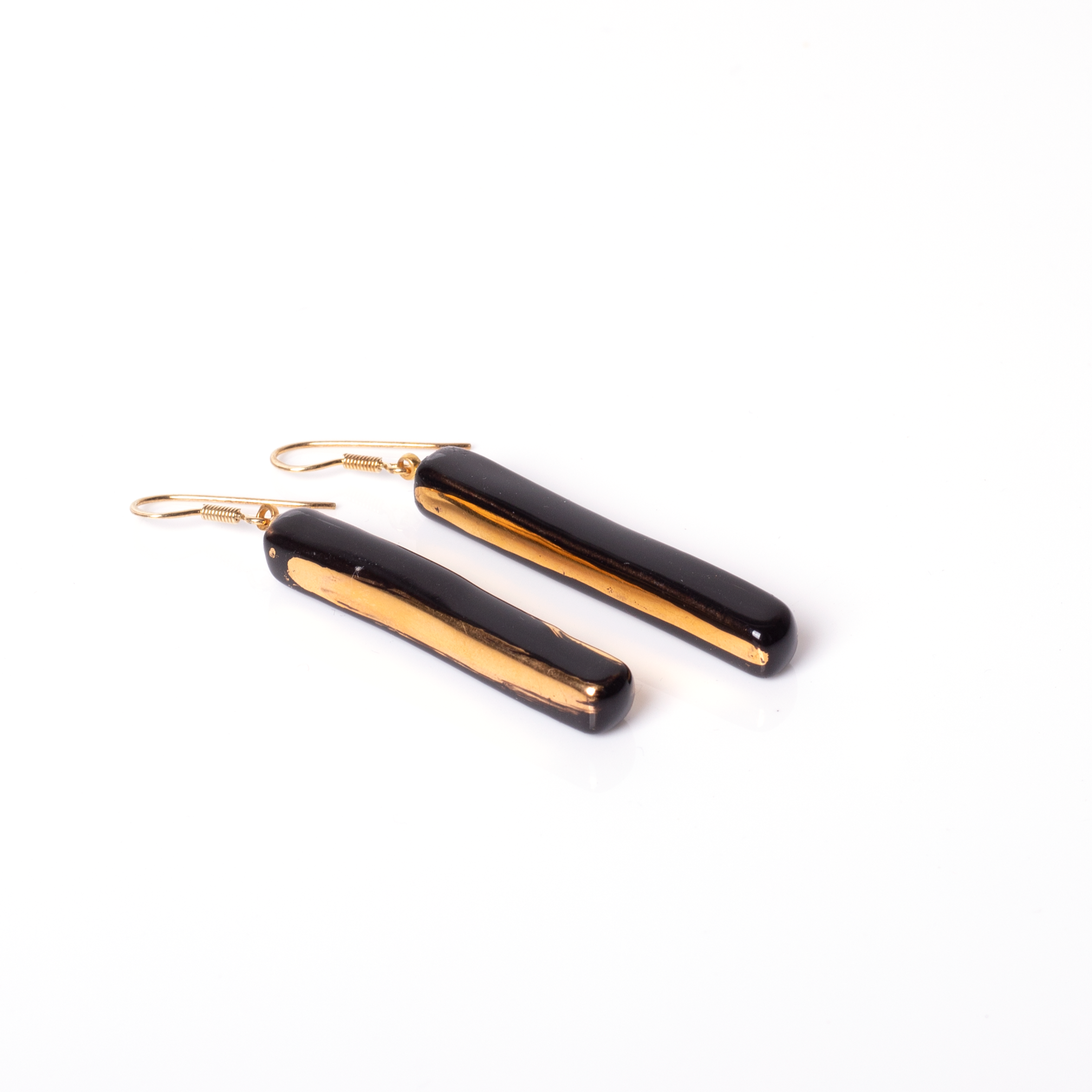 Earrings in ceramic and gold